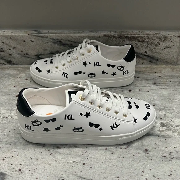 Karl Lagerfeld Shoes Karl Lagerfeld Paris Choupette Print Sneakers Size 1 White Cat Love Poshmark
